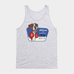 Funny Boxer wearing boxing gloves in Boxerville,USA Tank Top